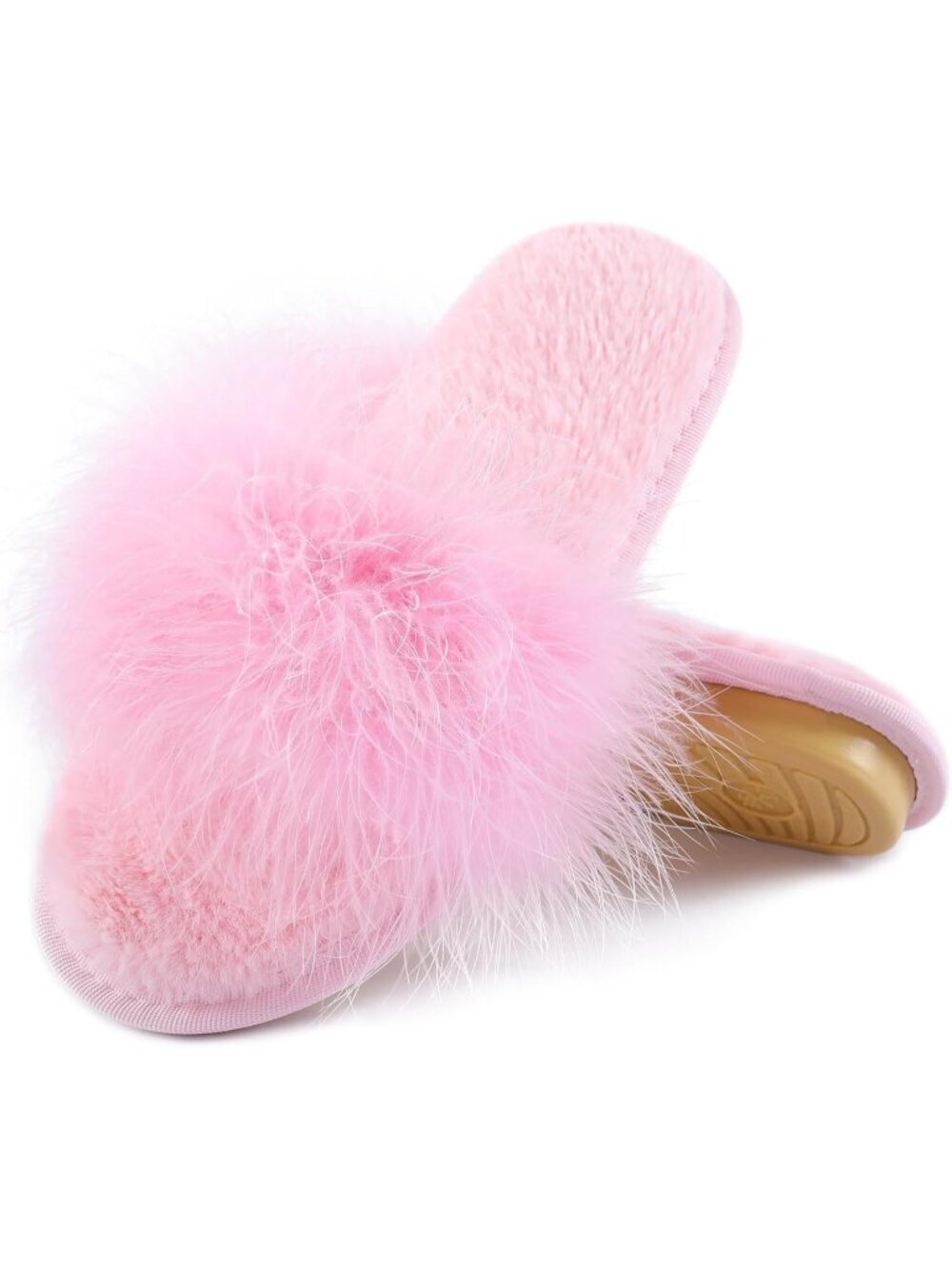 Women's Bright Pink Furry Fuzzy Memory Foam Fluffy Open Toe Soft Slipper Shoes